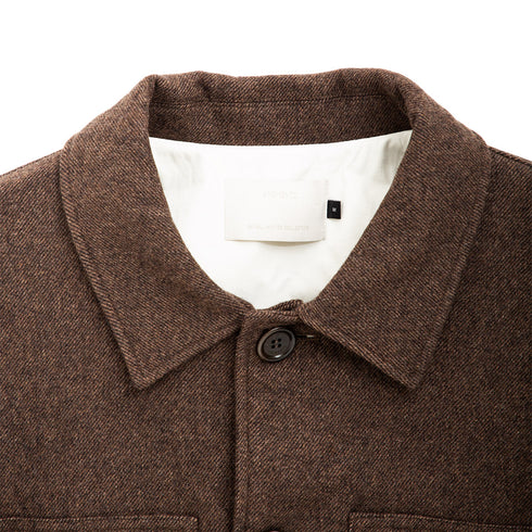 Amomento Padded Crop Wool jacket Brown AM24FWM02JK Degli Uberti